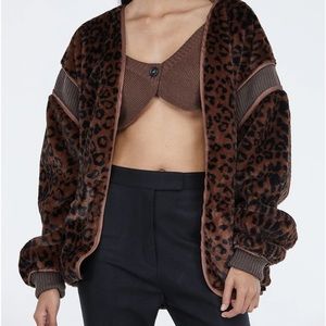 Oversized Fleece Terry Cardigan, Leopard from sourceunknown.com